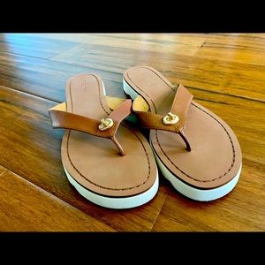 *FREE SHIP* Coach Shelly Turn Lock Leather Sandals